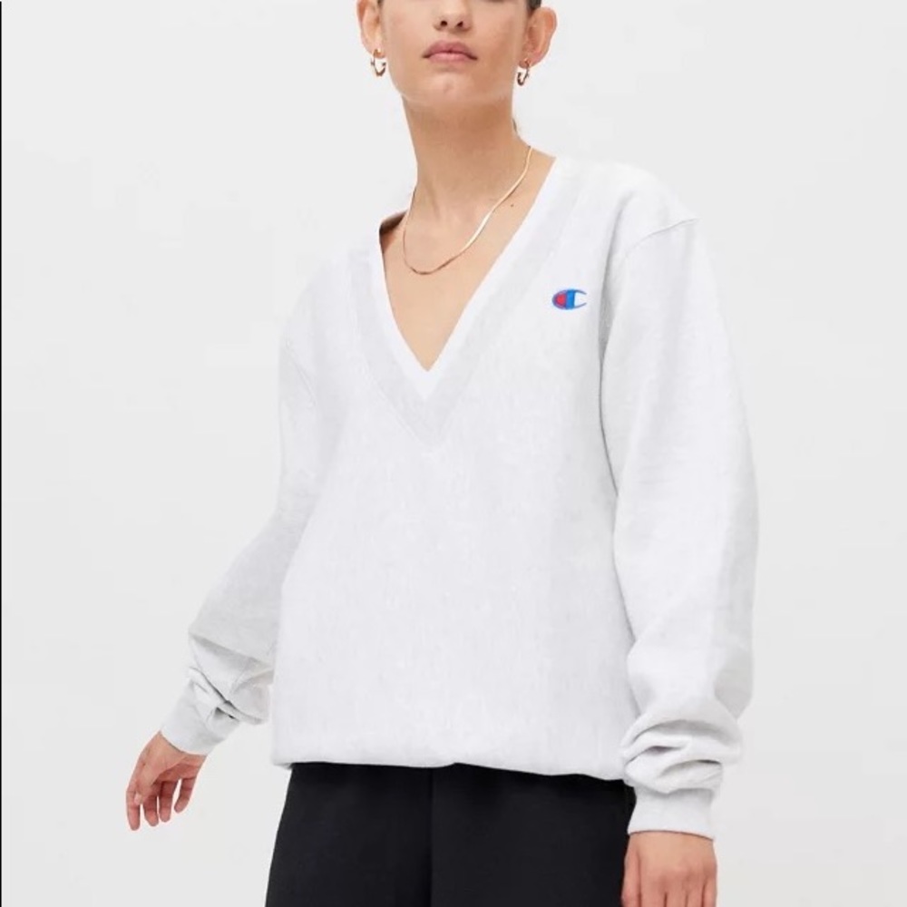 Champion Reverse Weave Ribbed V-Neck Sweatshirt